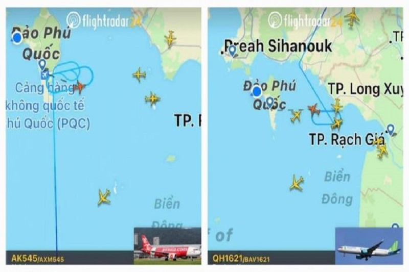 Nhiều máy bay đến Phú Quốc không thể hạ cánh do gió lớn 